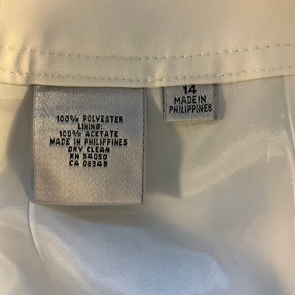 Kasper Separates White Pencil Skirt Classic Career Wear Basic Knee Length Sz 14 - Picture 4 of 6